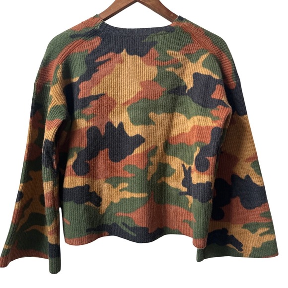 Madewell Merino Wool Camo Wide Sleeve Sweater J9840 XXS New With Tags - Picture 6 of 7